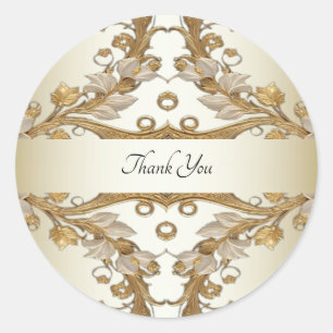Weiße Blume Decorative Gold Siegel Aufkleber