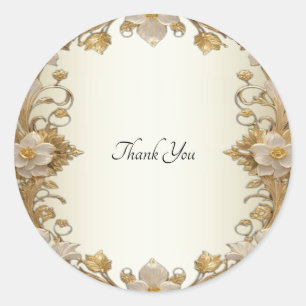 Weiße Blume Decorative Gold Siegel Aufkleber
