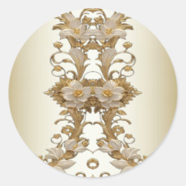 Weiße Blume Decorative Gold Siegel Aufkleber
