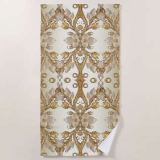 Weiße Blume Decorative Goldene Badetücher Strandtuch
