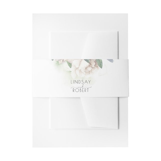 Weiße Blume Elegante Hochzeit Einladungsbanderole (Vorderseite Beispiel)