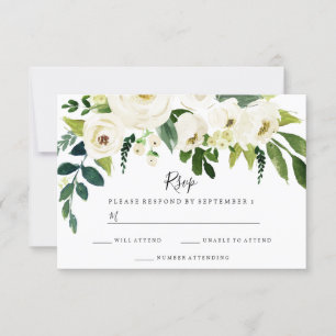 Weiße Blume Elegante Jede Anlässe Hochzeit RSVP Karte