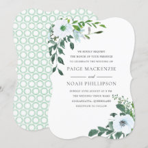 Weiße Blume Elegante Sommergrün Einladung