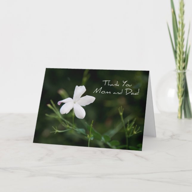 Weiße Blume Eltern Hochzeitstag Danke Karte (Vorderseite)