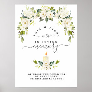 Weiße Blume für das Liebesgedächtnistzeichen Poster