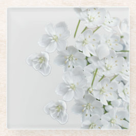 Weiße Blume Glasuntersetzer