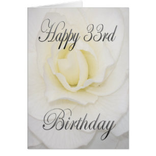 Weiße Blume Happy 33. Geburtstag