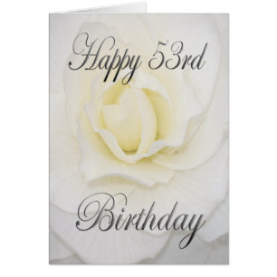Weiße Blume Happy 53. Geburtstag