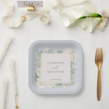 Weiße Blume, hellblaue Hochzeit