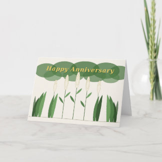 Weiße Blume Herzlichen Glückwunsch zum Jubiläum Karte