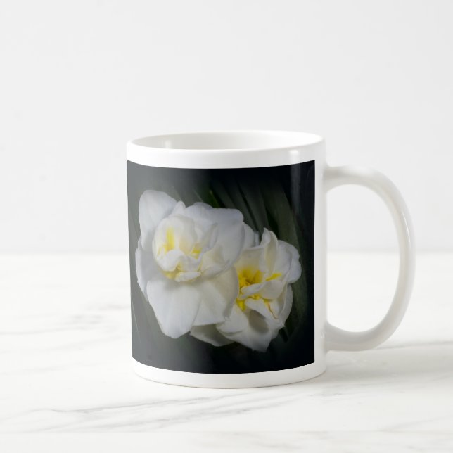 Weiße Blume Kaffeetasse (Rechts)