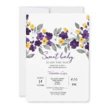 Weiße Blume Kinderdusche Einladung
