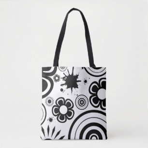 Weiße Blume, Kreise, Spritzer Tasche