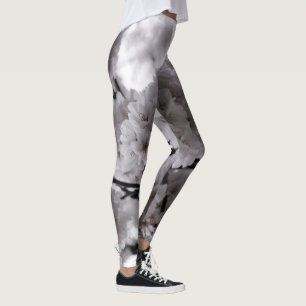 Weiße Blume Leggings