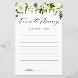 Weiße Blume Lieblingsspeicher der Bride Card