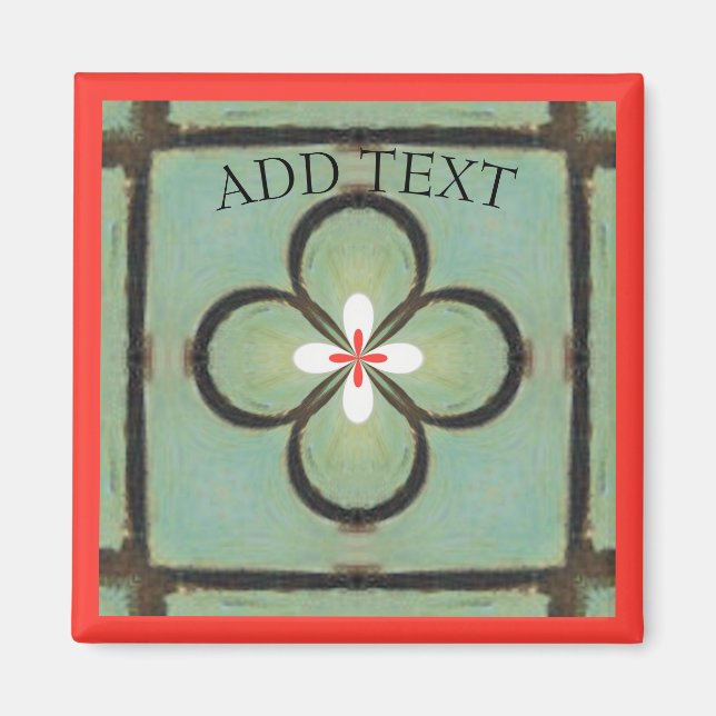 Weiße Blume Magnet (Vorne)