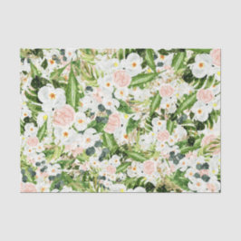 Weiße Blume mit grünen Blätter 3 Seidenpapier