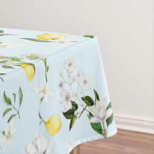 Weiße Blume, Mittelmeer, Zitrone Tischdecke