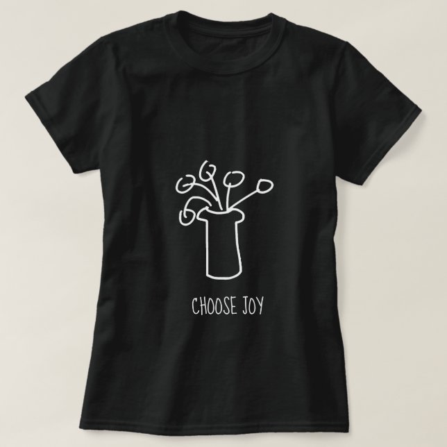Weiße Blume Moderne Kontur T-Shirt (Design vorne)