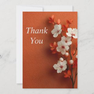 Weiße Blume Orange Texturpapier Danke Karte