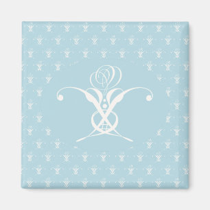 Weiße Blume Pastellblau Ostern Magnet
