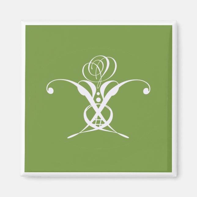 Weiße Blume Pastellgrün Ostern Magnet (Vorne)