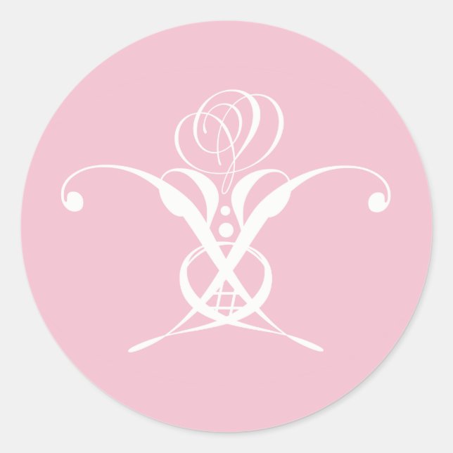 Weiße Blume Pastellrosa Ostern Runder Aufkleber (Vorderseite)