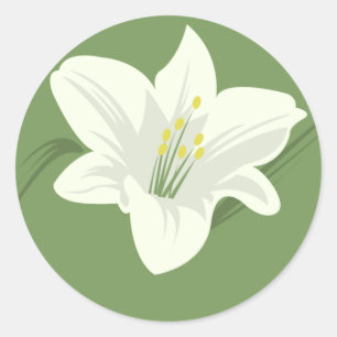 Weiße Blume Runder Aufkleber