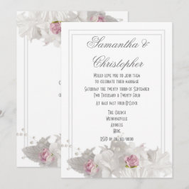 Weiße Blume schlicht minimale Hochzeit Einladung