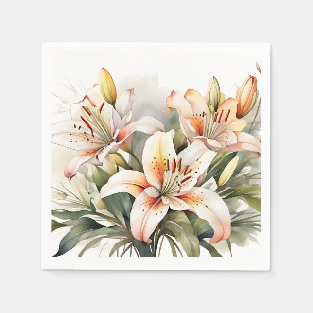Weiße Blume Serviette (Vorderseite)