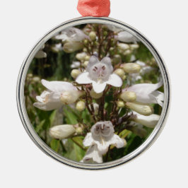 Weiße Blume Silbernes Ornament