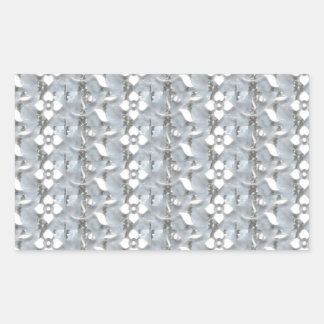 Weiße Blume Silver String Art NVN171 NavinJOSHI Rechteckiger Aufkleber