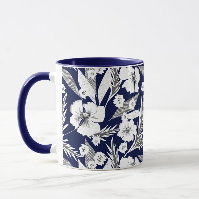 Weiße Blume Tasse (Links)