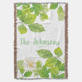 Weiße Blume und Grüne Blätter Garten Decke