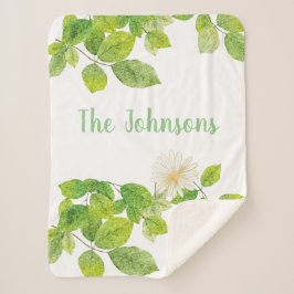 Weiße Blume und Grüne Blätter Garten Sherpadecke