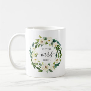 Weiße Blume und grüne Hochzeits-Party-Tasse - Fr Kaffeetasse