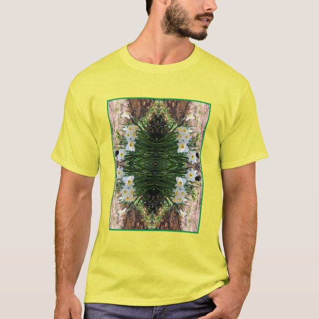 Weiße Blume von Brook Abstrakt T-Shirt (Vorderseite)