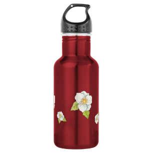 Weiße Blume Wasser Flasche Edelstahlflasche