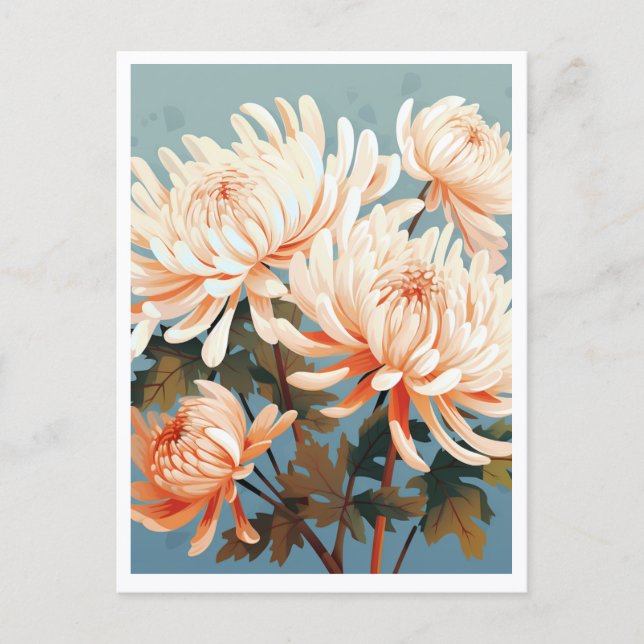 WEIßE BLUMEN #1 POSTKARTE (Vorderseite)