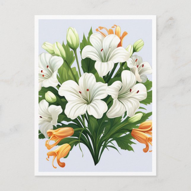 WEIßE BLUMEN #2 POSTKARTE (Vorderseite)