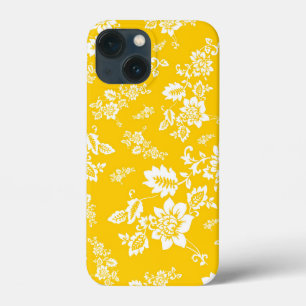 Weiße Blumen auf gelbem Frühlingshintergrund Case-Mate iPhone Hülle