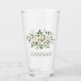 Weiße Blumen Brautjungfer Geschenk  Glas