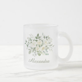 Weiße Blumen Brautjungfer Geschenk  Mattglastasse