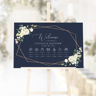 Weiße Blumen, cremefarbene Blumen, Hochzeits-Zeitp Poster