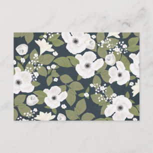 Weiße Blumen handwirtten Vintages Hochzeit UAWG RSVP Karte