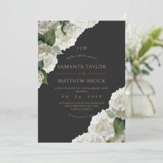 Weiße Blumen ⎮ Moderne All-in-One-Hochzeit Einladung