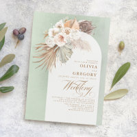 Weiße Blumen Pampasgras Elegante Salbei-Hochzeit