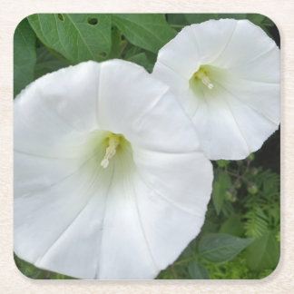 Weiße Blumen Papierverkäufer Rechteckiger Pappuntersetzer