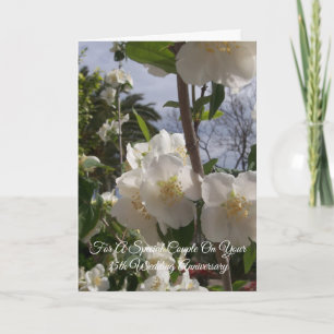 Weiße Blumen-Personalisierte 35. Hochzeitsjubiläum Karte