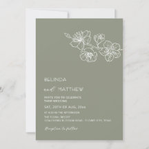 Weiße Blumen Salbeigrüne Casual-Hochzeit